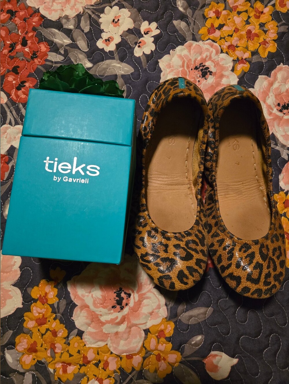 Tieks by Gavrieli Leopard Print Ballet Flats Pre Loved Condition Size 7